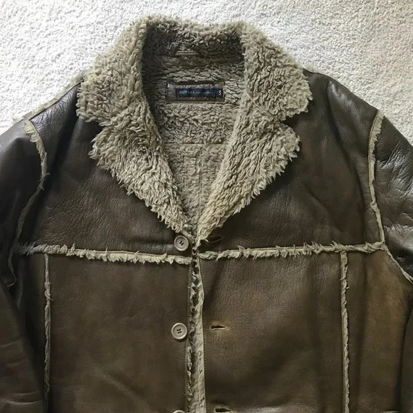 RUDSAK Men Brown distressed leather Jacket/Coat SZ L